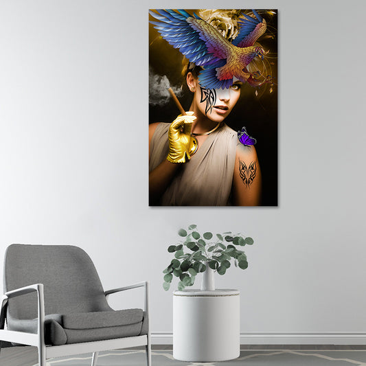 Textured Girl Print Wall Art Modern Stylish Canvas Wall Decoration for Sitting Room Clearhalo 'Arts' 'Canvas Art' 1625571