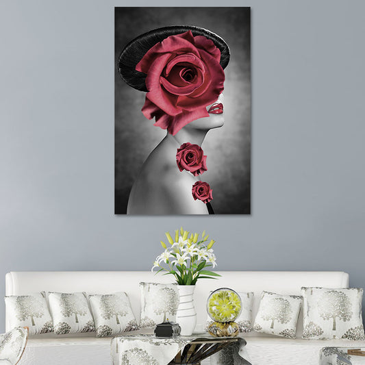 Textured Girl Print Wall Art Modern Stylish Canvas Wall Decoration for Sitting Room Clearhalo 'Arts' 'Canvas Art' 1625578