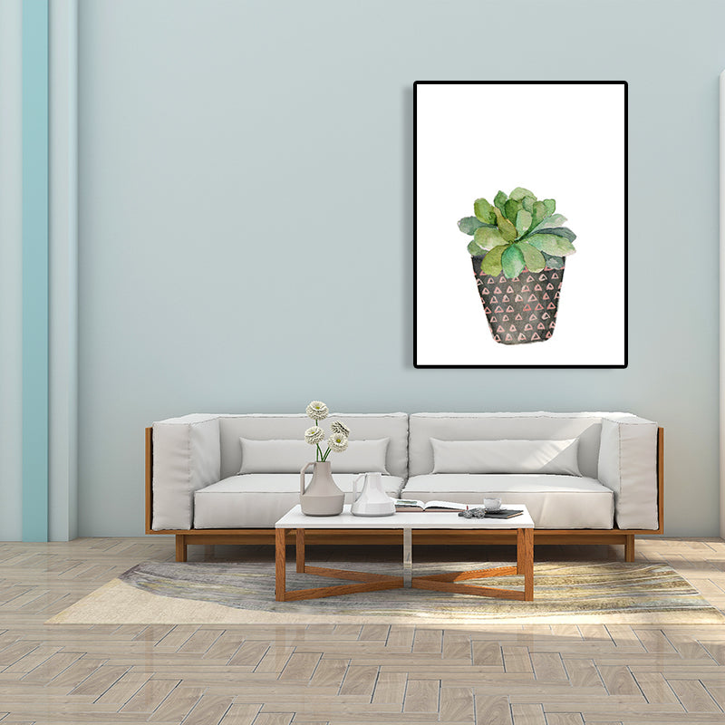 Tropical Wall Art Print Pastel Color Bonsai Painting Canvas for Living Room, Textured Clearhalo 'Art Gallery' 'Canvas Art' 'Coastal Art Gallery' 'Tropical' Arts' 1625585