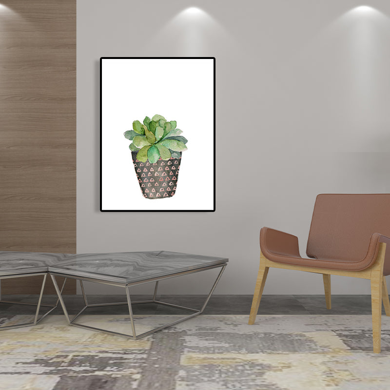 Tropical Wall Art Print Pastel Color Bonsai Painting Canvas for Living Room, Textured Clearhalo 'Art Gallery' 'Canvas Art' 'Coastal Art Gallery' 'Tropical' Arts' 1625586
