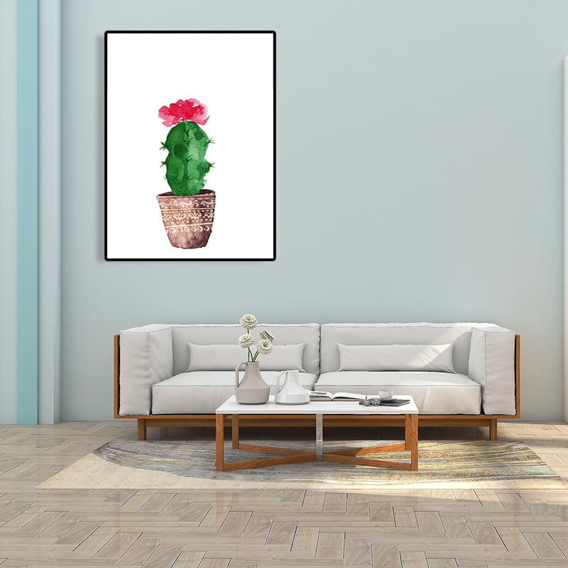 Tropical Wall Art Print Pastel Color Bonsai Painting Canvas for Living Room, Textured Clearhalo 'Art Gallery' 'Canvas Art' 'Coastal Art Gallery' 'Tropical' Arts' 1625592