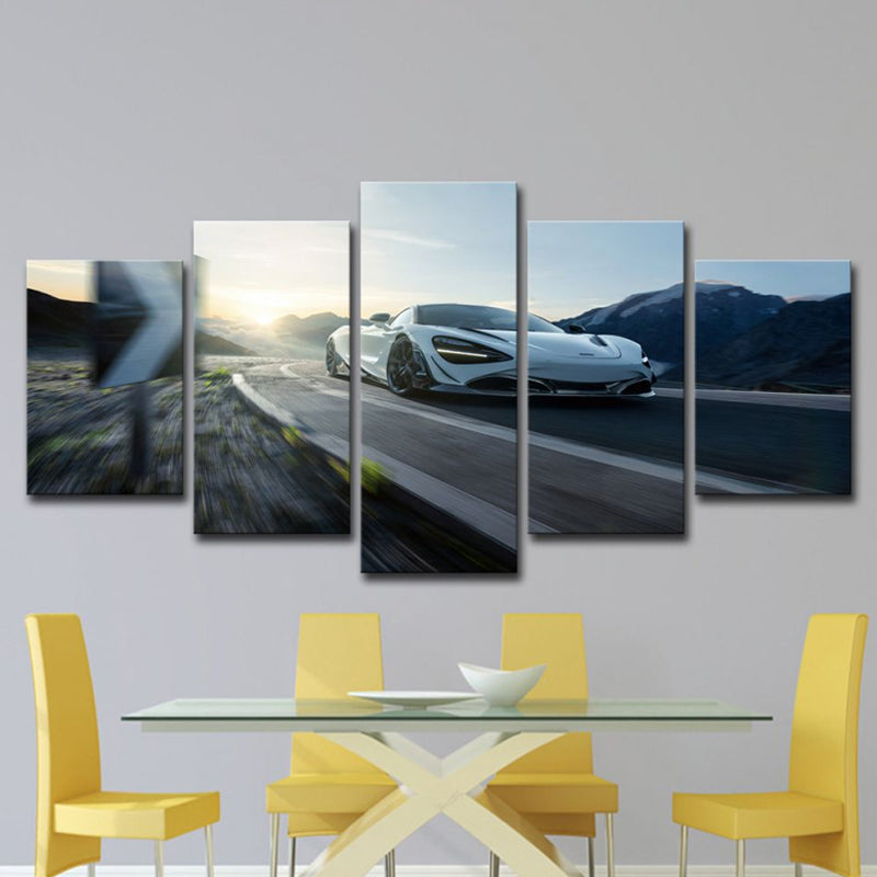 Sports Car Dashing Wall Art Black-White Modern Canvas Print for Boys Bedroom Clearhalo 'Art Gallery' 'Canvas Art' 'Contemporary Art Gallery' 'Modern' Arts' 1625599