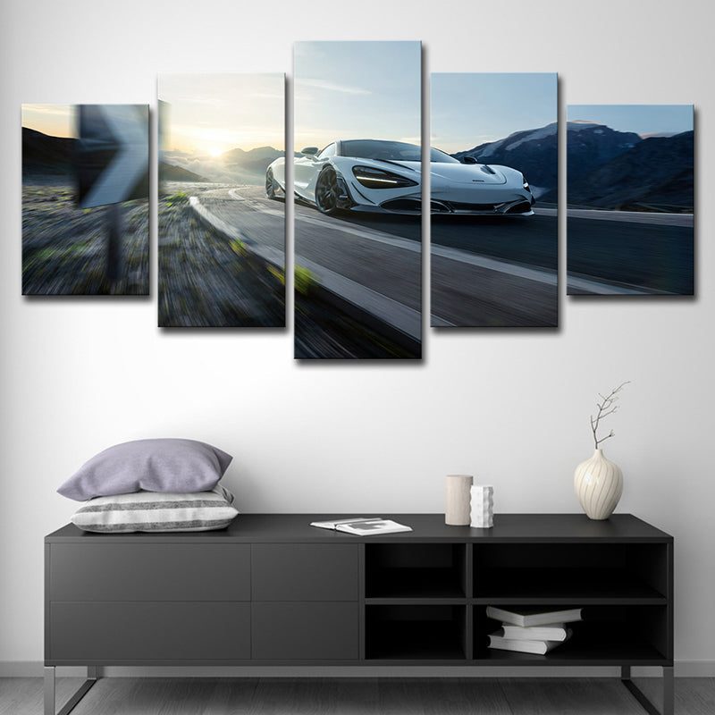 Sports Car Dashing Wall Art Black-White Modern Canvas Print for Boys Bedroom Clearhalo 'Art Gallery' 'Canvas Art' 'Contemporary Art Gallery' 'Modern' Arts' 1625600