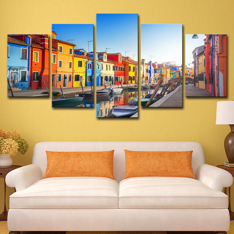 Multi-Piece Venice Canals Art Print Canvas Global Inspired Wall Decor for House Interior Clearhalo 'Art Gallery' 'Canvas Art' 'Contemporary Art Gallery' 'Modern' Arts' 1625635