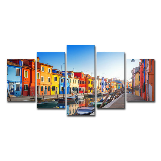 Multi-Piece Venice Canals Art Print Canvas Global Inspired Wall Decor for House Interior Clearhalo 'Art Gallery' 'Canvas Art' 'Contemporary Art Gallery' 'Modern' Arts' 1625636