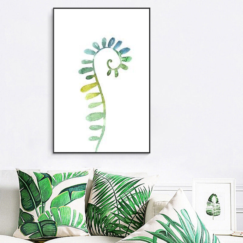 Green Leaves Print Wall Art Decor Textured Surface Countryside Living Room Canvas Green Design 1 Clearhalo 'Art Gallery' 'Canvas Art' 'Country Art Gallery' 'French Country' 'Rustic' Arts' 1625668