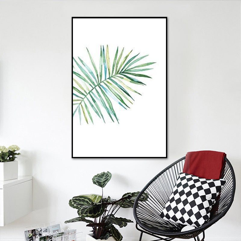 Green Leaves Print Wall Art Decor Textured Surface Countryside Living Room Canvas Clearhalo 'Art Gallery' 'Canvas Art' 'Country Art Gallery' 'French Country' 'Rustic' Arts' 1625676