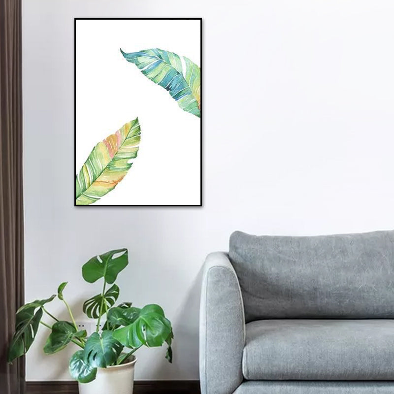 Green Leaves Print Wall Art Decor Textured Surface Countryside Living Room Canvas Green Design 3 Clearhalo 'Art Gallery' 'Canvas Art' 'Country Art Gallery' 'French Country' 'Rustic' Arts' 1625682