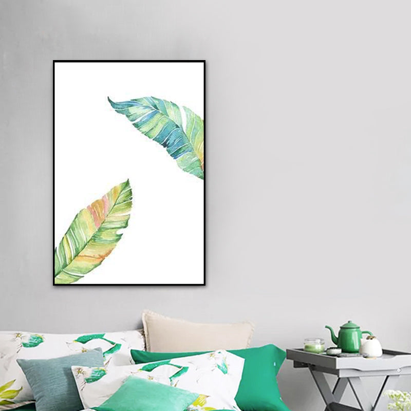 Green Leaves Print Wall Art Decor Textured Surface Countryside Living Room Canvas Clearhalo 'Art Gallery' 'Canvas Art' 'Country Art Gallery' 'French Country' 'Rustic' Arts' 1625684