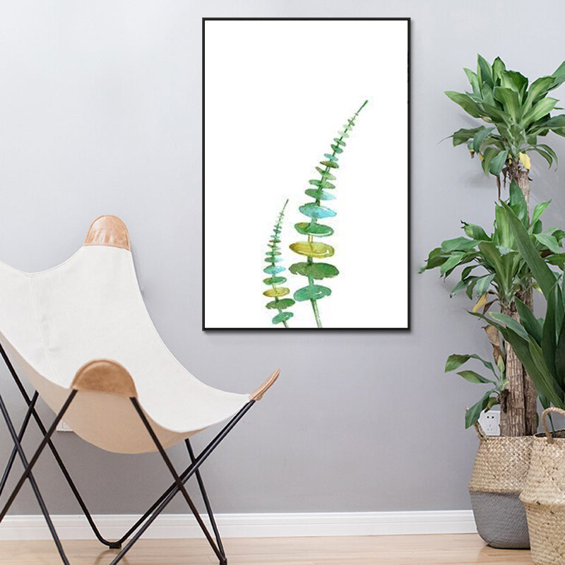 Green Leaves Print Wall Art Decor Textured Surface Countryside Living Room Canvas Clearhalo 'Art Gallery' 'Canvas Art' 'Country Art Gallery' 'French Country' 'Rustic' Arts' 1625691