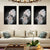 Frauenmodell Wanddekoration in schwarzen Leinwand hergestellte Wandkunst für Wohnzimmer, strukturiert
