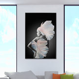 Woman Model Wall Decor in Black Canvas Made Wall Art for Living Room, Textured Clearhalo 'Arts' 'Canvas Art' 1625718
