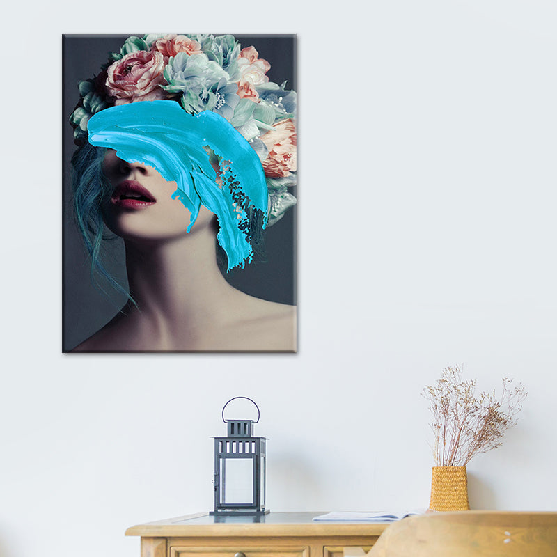 Glam Figure Wall Decor Canvas Textured Pastel Color Wall Art Print for Dining Room Clearhalo 'Arts' 'Canvas Art' 1625740