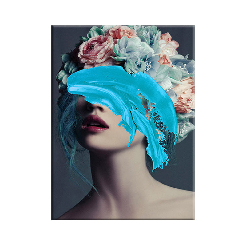 Glam Figure Wall Decor Canvas Textured Pastel Color Wall Art Print for Dining Room Clearhalo 'Arts' 'Canvas Art' 1625741