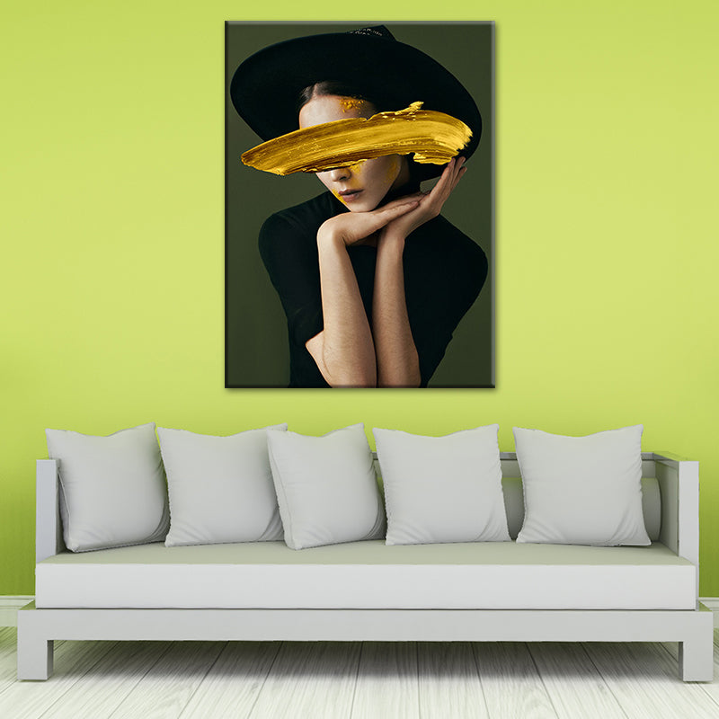 Glam Figure Wall Decor Canvas Textured Pastel Color Wall Art Print for Dining Room Clearhalo 'Arts' 'Canvas Art' 1625747