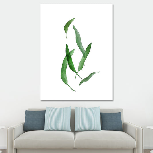 Rural Botanical Leafage Art Print Green Textured Wall Decoration for Sitting Room Green Design 1 Clearhalo 'Art Gallery' 'Canvas Art' 'Country Art Gallery' 'French Country' 'Rustic' Arts' 1625787