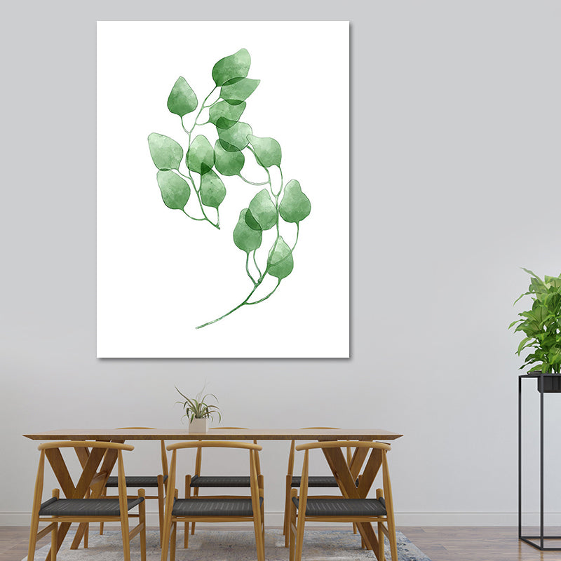 Rural Botanical Leafage Art Print Green Textured Wall Decoration for Sitting Room Clearhalo 'Art Gallery' 'Canvas Art' 'Country Art Gallery' 'French Country' 'Rustic' Arts' 1625803