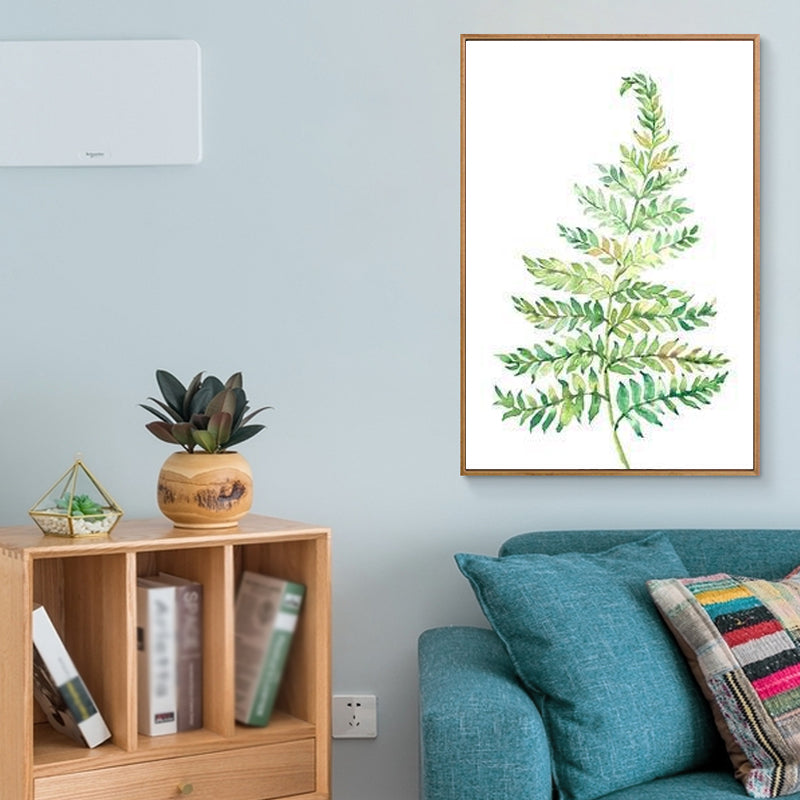 Textured Leaf Painting Wall Decor Rustic Canvas Art Print in Green for Living Room Clearhalo 'Art Gallery' 'Canvas Art' 'Country Art Gallery' 'French Country' 'Rustic' Arts' 1625823