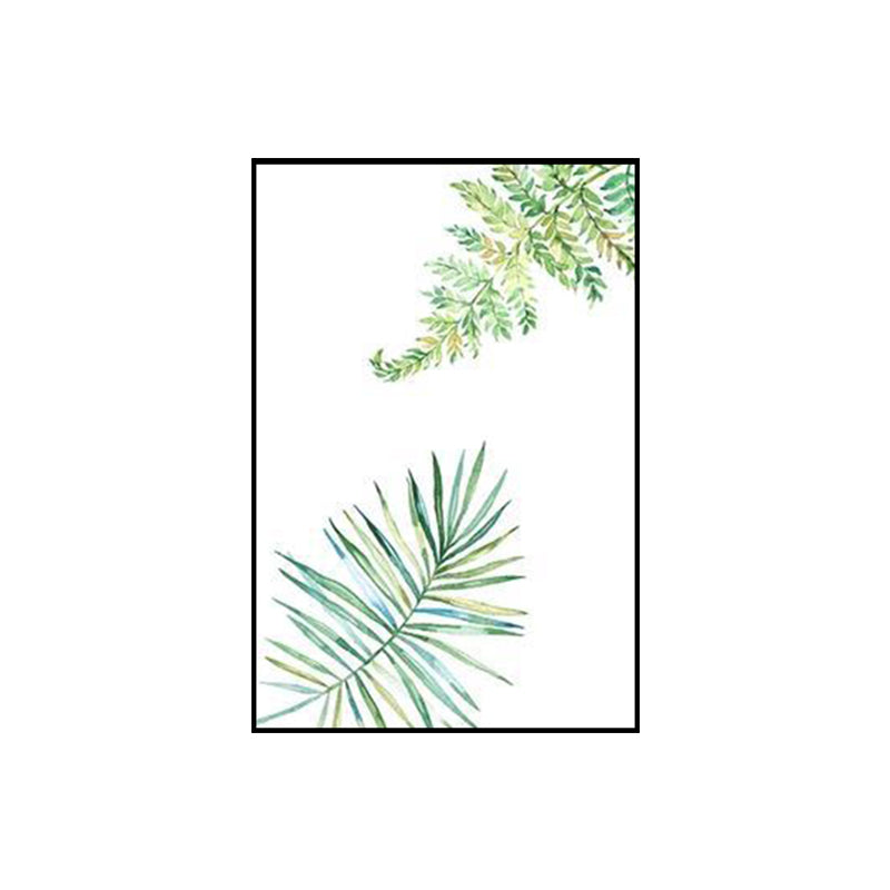 Textured Leaf Painting Wall Decor Rustic Canvas Art Print in Green for Living Room Clearhalo 'Art Gallery' 'Canvas Art' 'Country Art Gallery' 'French Country' 'Rustic' Arts' 1625839