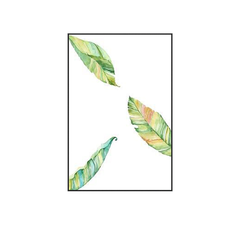 Textured Leaf Painting Wall Decor Rustic Canvas Art Print in Green for Living Room Clearhalo 'Art Gallery' 'Canvas Art' 'Country Art Gallery' 'French Country' 'Rustic' Arts' 1625853