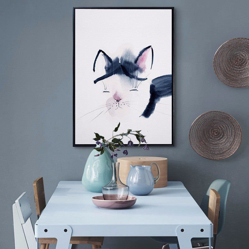 White Childrens Art Wall Decor Animal Painting Canvas Print for Dining Room, Texture White Design 1 Clearhalo 'Art Gallery' 'Canvas Art' 'Kids' Arts' 1625863