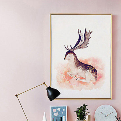 White Childrens Art Wall Decor Animal Painting Canvas Print for Dining Room, Texture White Design 2 Clearhalo 'Art Gallery' 'Canvas Art' 'Kids' Arts' 1625870