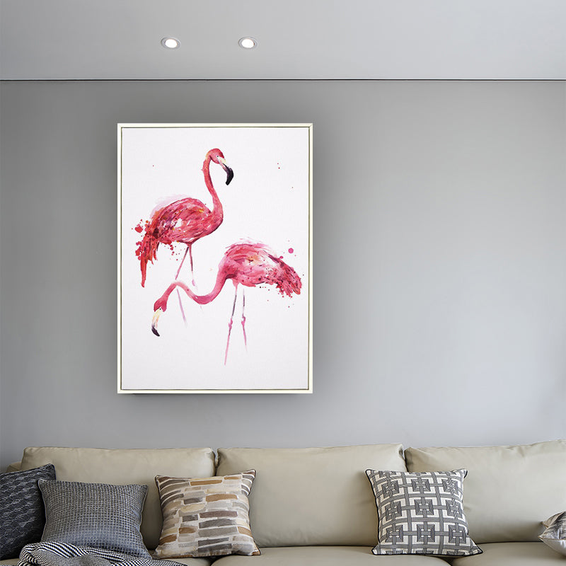 White Childrens Art Wall Decor Animal Painting Canvas Print for Dining Room, Texture Clearhalo 'Art Gallery' 'Canvas Art' 'Kids' Arts' 1625879