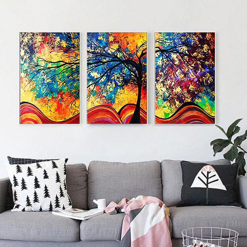Tree Wall Art Print Modern Enchanting Abstract Painting Canvas in Yellow and Blue Yellow Clearhalo 'Art Gallery' 'Canvas Art' 'Traditional' Arts' 1625891