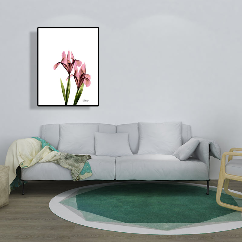 Flowers Painting Canvas Wall Art Farmhouse Textured Wall Decor for Girls Bedroom Pink Design 1 Clearhalo 'Art Gallery' 'Canvas Art' 'Country Art Gallery' 'French Country' 'Rustic' Arts' 1625898