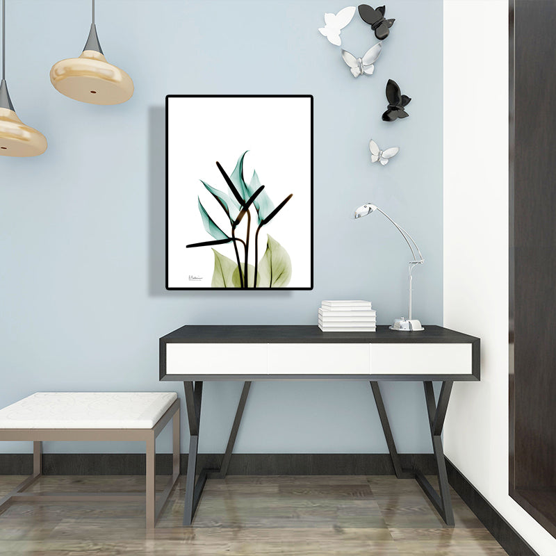 Flowers Painting Canvas Wall Art Farmhouse Textured Wall Decor for Girls Bedroom Green Design 1 Clearhalo 'Art Gallery' 'Canvas Art' 'Country Art Gallery' 'French Country' 'Rustic' Arts' 1625919