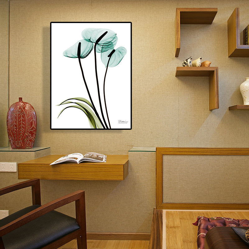 Flowers Painting Canvas Wall Art Farmhouse Textured Wall Decor for Girls Bedroom Green Design 3 Clearhalo 'Art Gallery' 'Canvas Art' 'Country Art Gallery' 'French Country' 'Rustic' Arts' 1625933