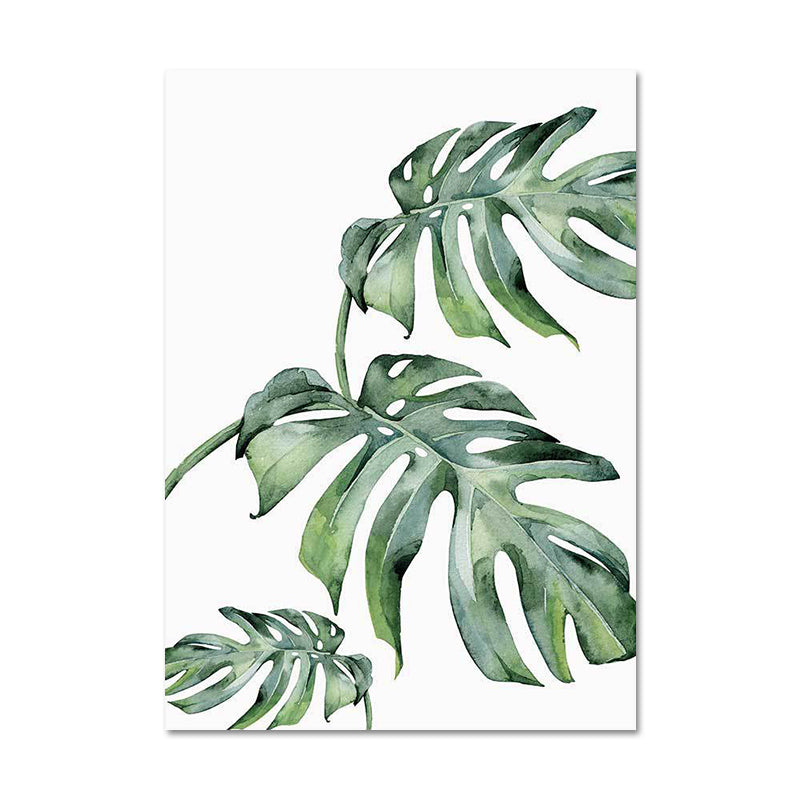 Green Plant Leaves Canvas Art Textured Country Style Dining Room Wall Decoration Clearhalo 'Art Gallery' 'Canvas Art' 'Country Art Gallery' 'French Country' 'Rustic' Arts' 1625982