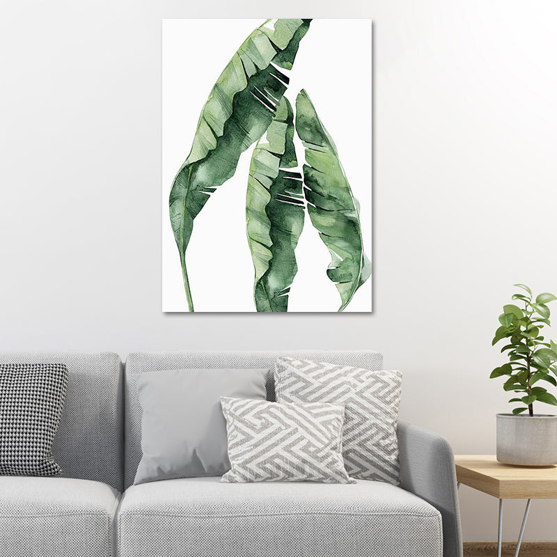 Green Plant Leaves Canvas Art Textured Country Style Dining Room Wall Decoration Clearhalo 'Art Gallery' 'Canvas Art' 'Country Art Gallery' 'French Country' 'Rustic' Arts' 1625987