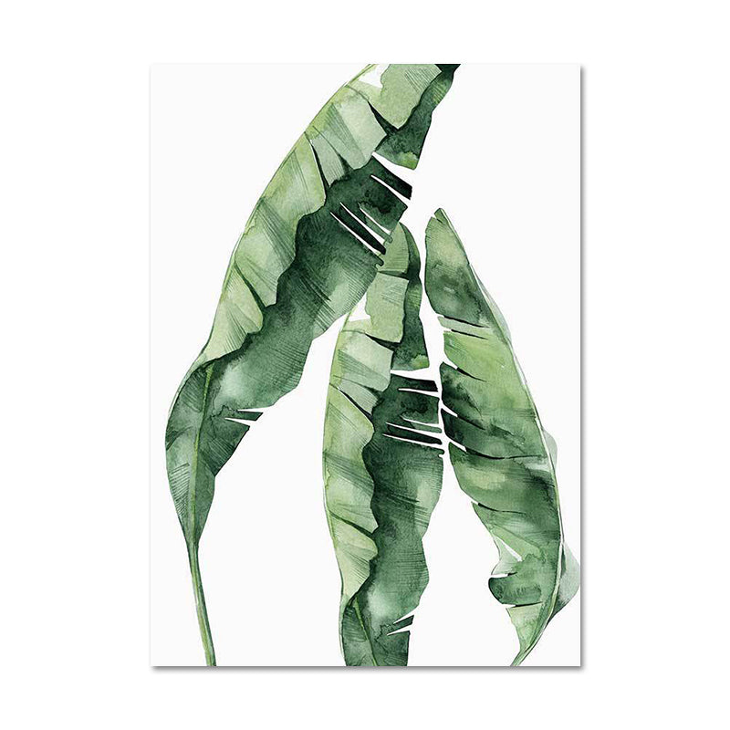 Green Plant Leaves Canvas Art Textured Country Style Dining Room Wall Decoration Clearhalo 'Art Gallery' 'Canvas Art' 'Country Art Gallery' 'French Country' 'Rustic' Arts' 1625989