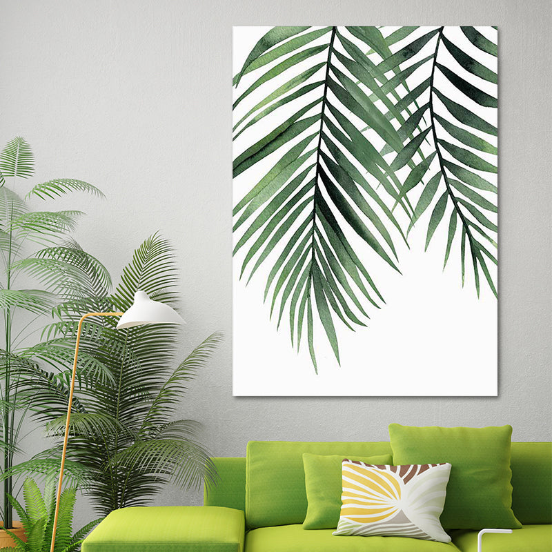 Green Plant Leaves Canvas Art Textured Country Style Dining Room Wall Decoration Green Design 4 Clearhalo 'Art Gallery' 'Canvas Art' 'Country Art Gallery' 'French Country' 'Rustic' Arts' 1625993