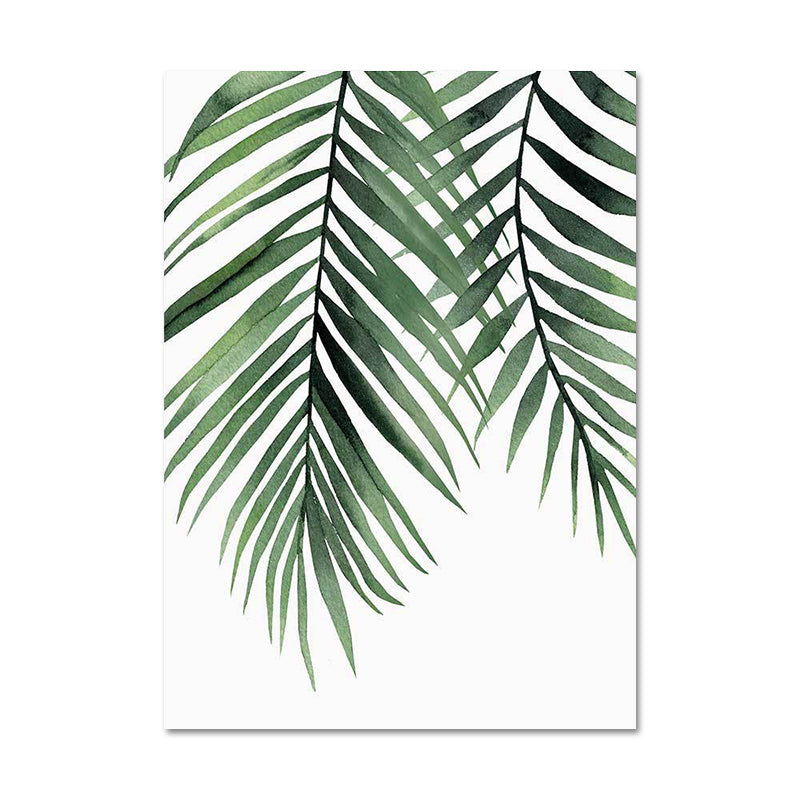 Green Plant Leaves Canvas Art Textured Country Style Dining Room Wall Decoration Clearhalo 'Art Gallery' 'Canvas Art' 'Country Art Gallery' 'French Country' 'Rustic' Arts' 1625996