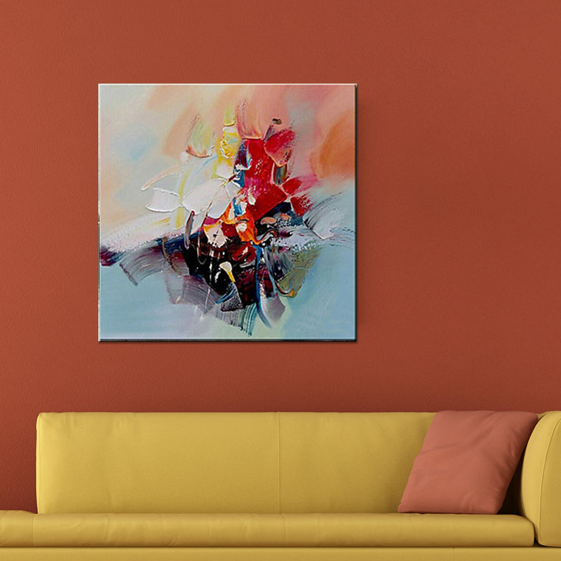 Hand-Worked Abstract Oil Painting in Red Modern Stylish Wall Art for Bedroom Clearhalo 'Art Gallery' 'Canvas Art' 'Contemporary Art Gallery' 'Modern' Arts' 1626487