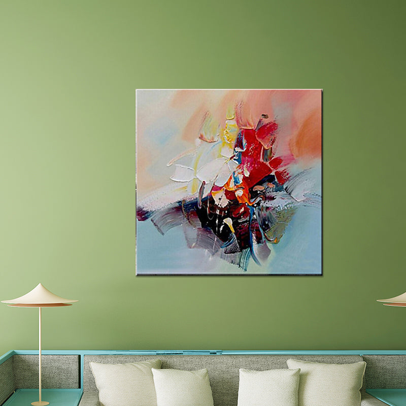 Hand-Worked Abstract Oil Painting in Red Modern Stylish Wall Art for Bedroom Clearhalo 'Art Gallery' 'Canvas Art' 'Contemporary Art Gallery' 'Modern' Arts' 1626488