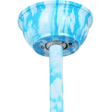 36" Width Blue Circular Fan Lighting Kids LED Acrylic Semi Flush Light Fixture for Children Bedroom, 4 Blades Clearhalo 'Ceiling Fans with Lights' 'Ceiling Fans' 'Kids Ceiling Fans' 'Kids' Lighting' 1626624