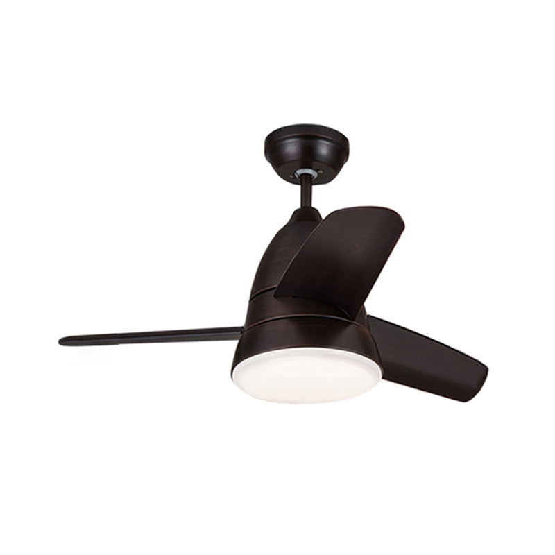 Metal Circle Ceiling Fan Lamp Kids 1 Light Black/White/Pink 3 Blades Semi Flush Light for Living Room, 36" Width Clearhalo 'Ceiling Fans with Lights' 'Ceiling Fans' 'Kids Ceiling Fans' 'Kids' Lighting' 1626640