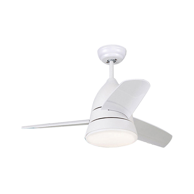 Metal Circle Ceiling Fan Lamp Kids 1 Light Black/White/Pink 3 Blades Semi Flush Light for Living Room, 36" Width Clearhalo 'Ceiling Fans with Lights' 'Ceiling Fans' 'Kids Ceiling Fans' 'Kids' Lighting' 1626644