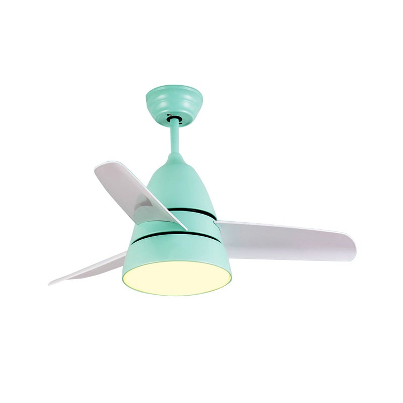 26" Wide Contemporary 1 Head Fan Light Green Loop Semi Flush Mount with Acrylic Shade for Dining Room, 3 White Blades Clearhalo 'Ceiling Fans with Lights' 'Ceiling Fans' 'Kids Ceiling Fans' 'Kids' Lighting' 1626656