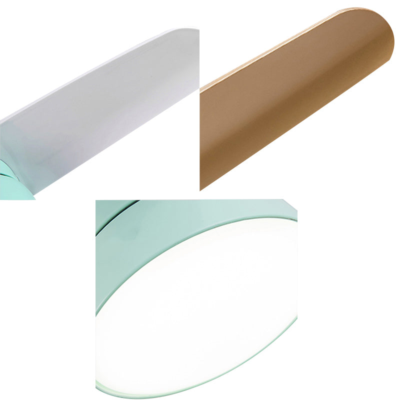 26" Wide Contemporary 1 Head Fan Light Green Loop Semi Flush Mount with Acrylic Shade for Dining Room, 3 White Blades Clearhalo 'Ceiling Fans with Lights' 'Ceiling Fans' 'Kids Ceiling Fans' 'Kids' Lighting' 1626658