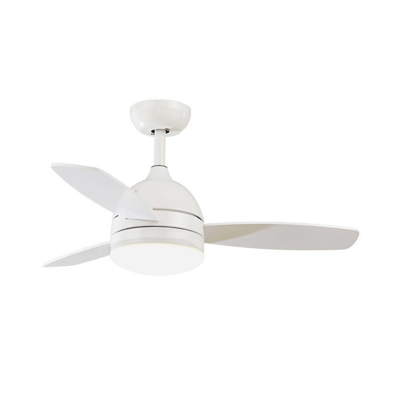 Metal Dome Pendant Fan Lamp Modernist 39" W LED White/Black 3 Blades Semi-Flush Mount Ceiling Light for Kitchen Clearhalo 'Ceiling Fans with Lights' 'Ceiling Fans' 'Kids Ceiling Fans' 'Kids' Lighting' 1626683