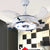 Metal Rudder Shaped Fan Light Nautical Style LED Semi Flush Mount Light in White for Boys Bedroom White 36" Remote Control Clearhalo 'Ceiling Fans with Lights' 'Ceiling Fans' 'Kids Ceiling Fans' 'Kids' Lighting' 1626731