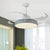 Crystal Beaded LED Semi Mount Light Nordic Style 8 Blade Blue and White Ceiling Mount Fan White Clearhalo 'Ceiling Fans with Lights' 'Ceiling Fans' 'Modern Ceiling Fans' 'Modern' Lighting' 1626751