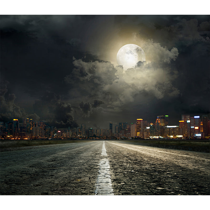 Quiet Roadway Scenery Mural Decal for Dining Room Summer Wall Covering, Customised Clearhalo 'Wall Decor' 'Wall Mural' 1627021