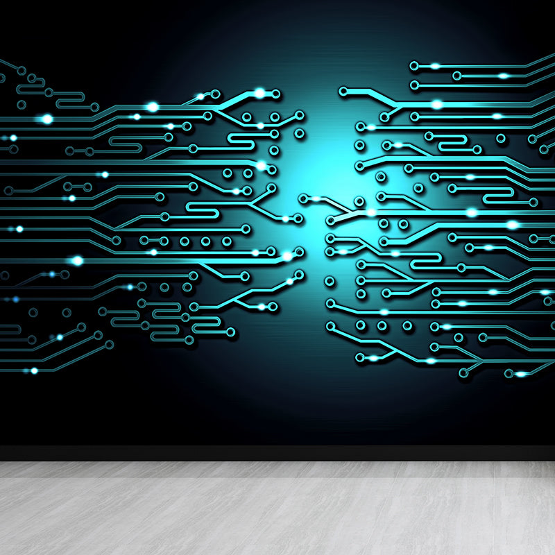 Dark Color Abstract Mural Wallpaper for Decoration Modern Living Room Wall Covering Aqua Clearhalo 'Wall Decor' 'Wall Mural' 1627063