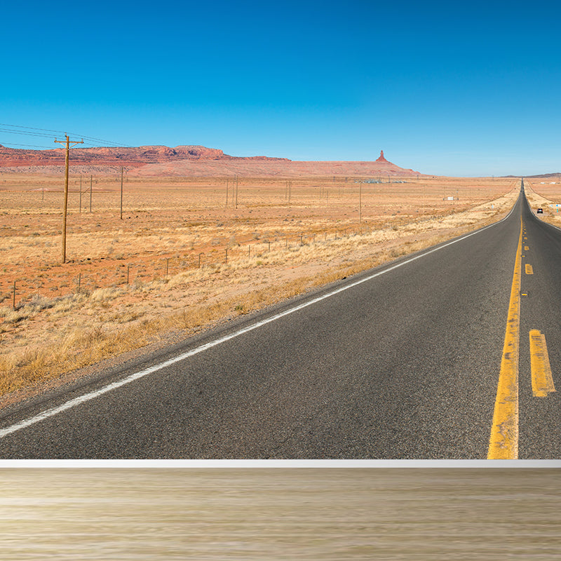 Contemporary Road Mural Decal Light Color Waterproofing Wall Covering for Living Room Sky Blue Clearhalo 'Wall Decor' 'Wall Mural' 1627203