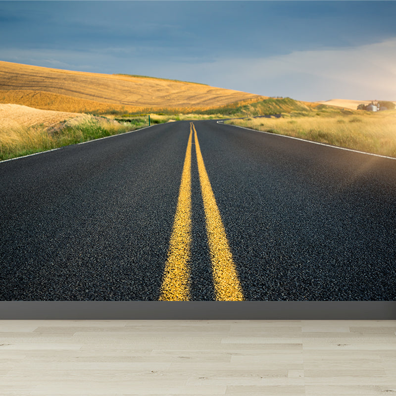 Contemporary Road Mural Decal Light Color Waterproofing Wall Covering for Living Room Clearhalo 'Wall Decor' 'Wall Mural' 1627209